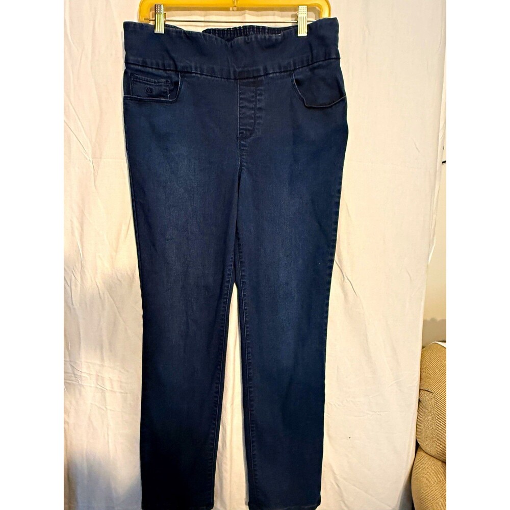 Set of 2 Gloria Vanderbilt Women's Straight Leg Jeans Black Denim Size 12